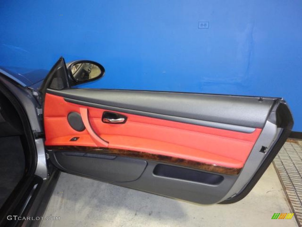 2009 3 Series 335i Convertible - Space Grey Metallic / Coral Red/Black Dakota Leather photo #27