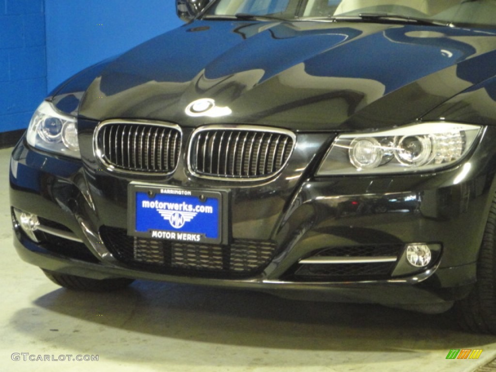 2011 3 Series 335i xDrive Sedan - Black Sapphire Metallic / Oyster/Black Dakota Leather photo #3