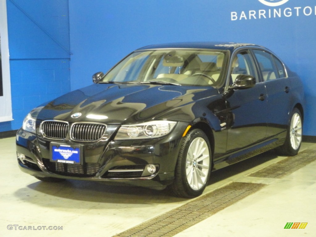 2011 3 Series 335i xDrive Sedan - Black Sapphire Metallic / Oyster/Black Dakota Leather photo #4