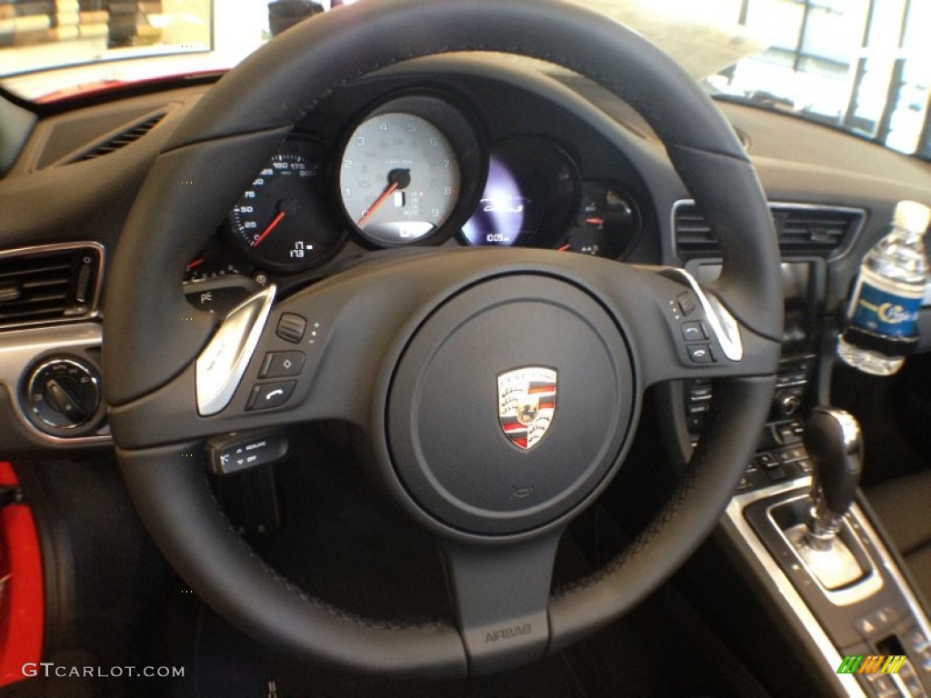 2012 Porsche New 911 Carrera S Cabriolet Black Steering Wheel Photo #64138391