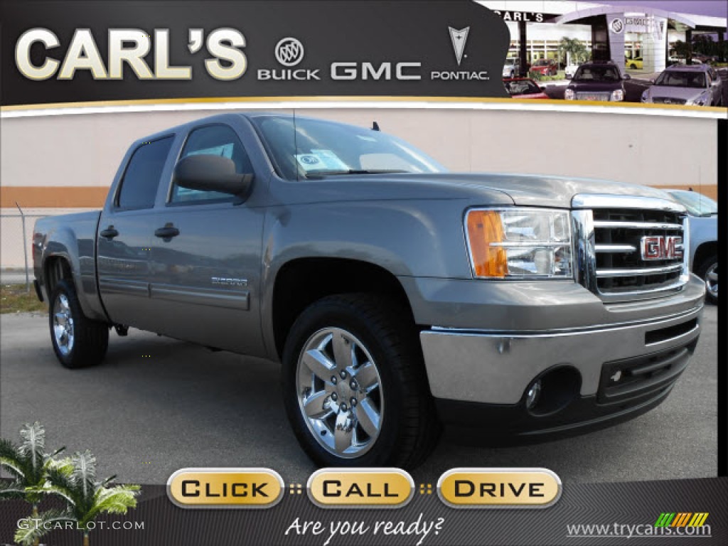 2012 Sierra 1500 SLE Crew Cab - Stealth Gray Metallic / Dark Titanium/Light Titanium photo #1