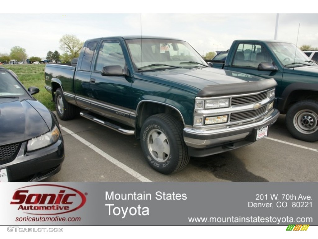 1998 C/K K1500 Silverado Extended Cab 4x4 - Emerald Green Metallic / Neutral photo #1