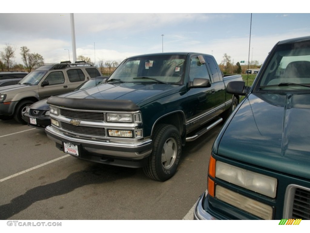 1998 C/K K1500 Silverado Extended Cab 4x4 - Emerald Green Metallic / Neutral photo #4
