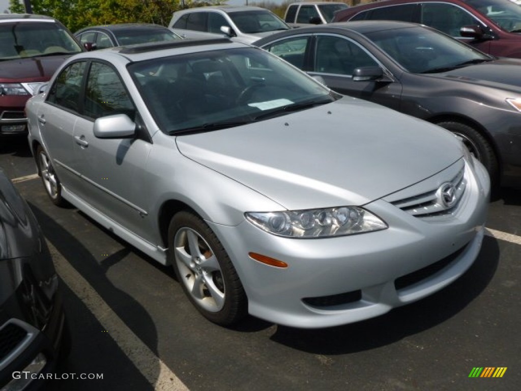 2003 MAZDA6 s Sedan - Satin Silver Metallic / Black photo #1