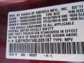 R525P: Tango Red Pearl 2011 Honda Element EX 4WD Color Code