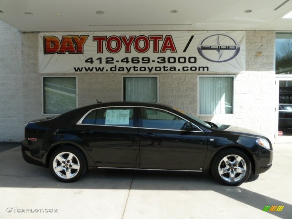 2008 Malibu LT Sedan - Black Granite Metallic / Titanium Gray photo #1