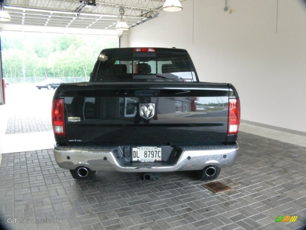 2010 Ram 1500 Laramie Crew Cab - Brilliant Black Crystal Pearl / Light Pebble Beige/Bark Brown photo #4