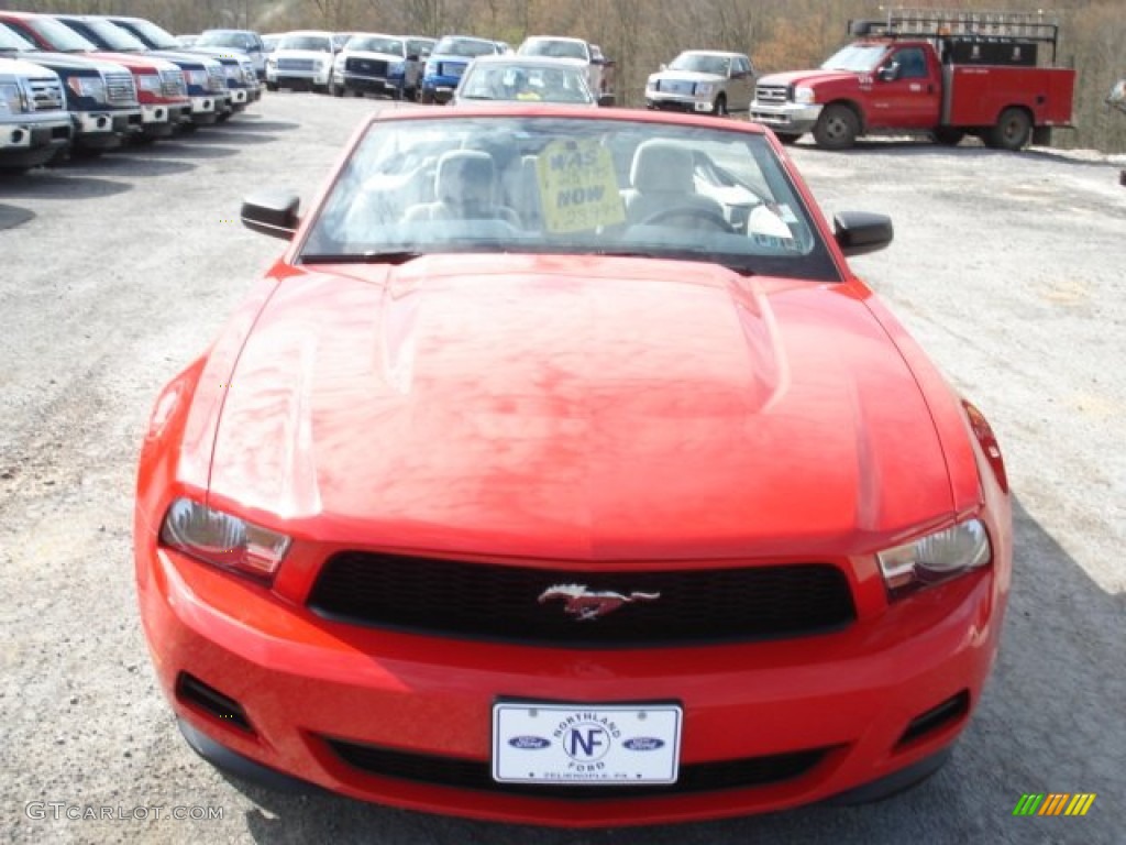2011 Mustang V6 Convertible - Race Red / Stone photo #3