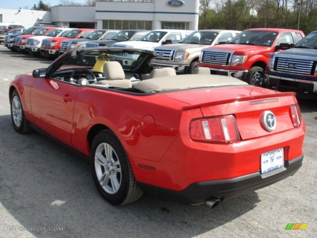 2011 Mustang V6 Convertible - Race Red / Stone photo #6