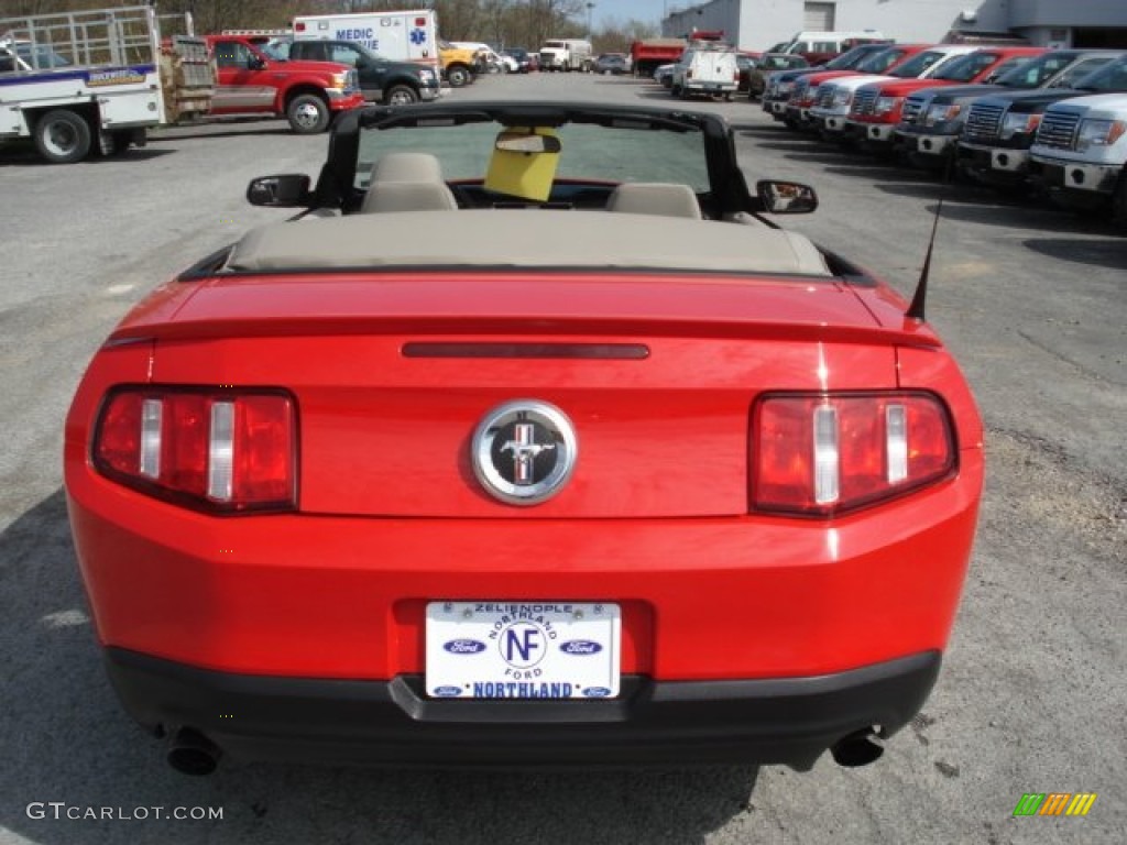 2011 Mustang V6 Convertible - Race Red / Stone photo #7