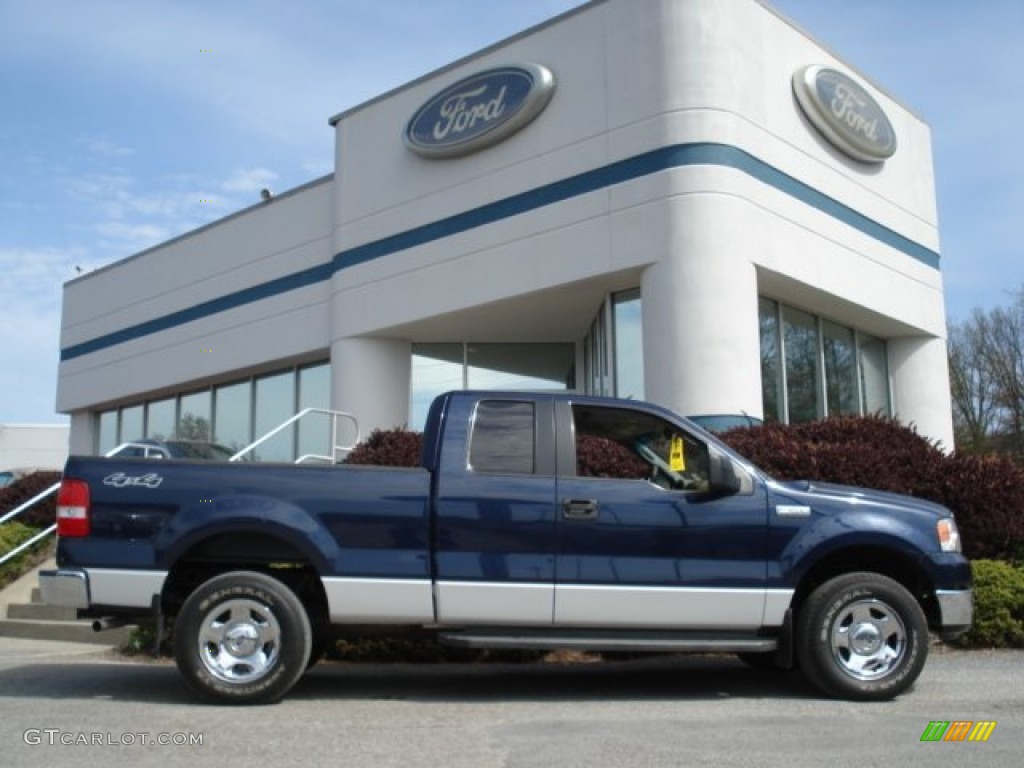 2005 F150 XLT SuperCab 4x4 - True Blue Metallic / Medium Flint Grey photo #1