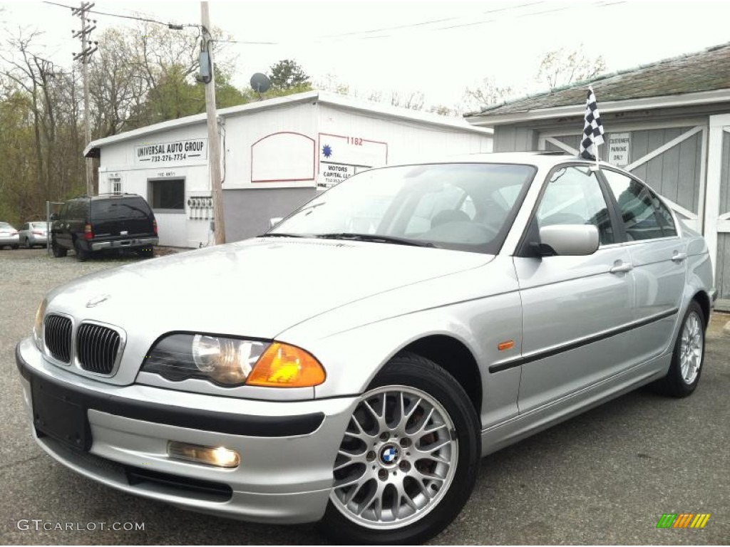 2000 3 Series 328i Sedan - Titanium Silver Metallic / Black photo #3