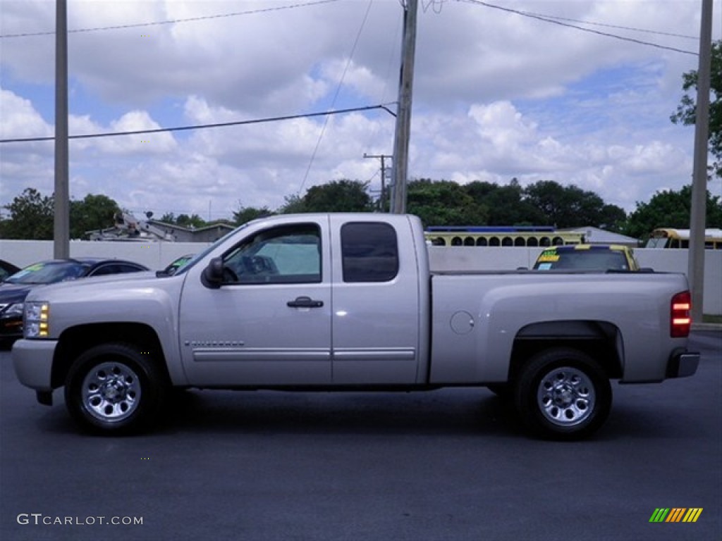 2009 Silverado 1500 LS Extended Cab - Silver Birch Metallic / Dark Titanium photo #6