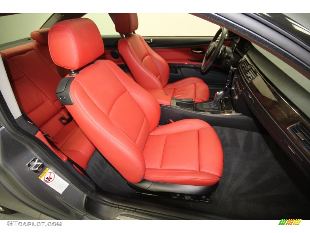 2009 3 Series 328xi Coupe - Space Grey Metallic / Coral Red/Black Dakota Leather photo #37