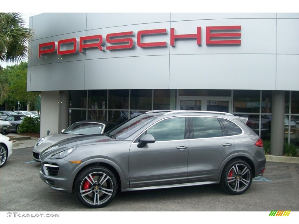 2012 Cayenne Turbo - Meteor Grey Metallic / Black photo #1