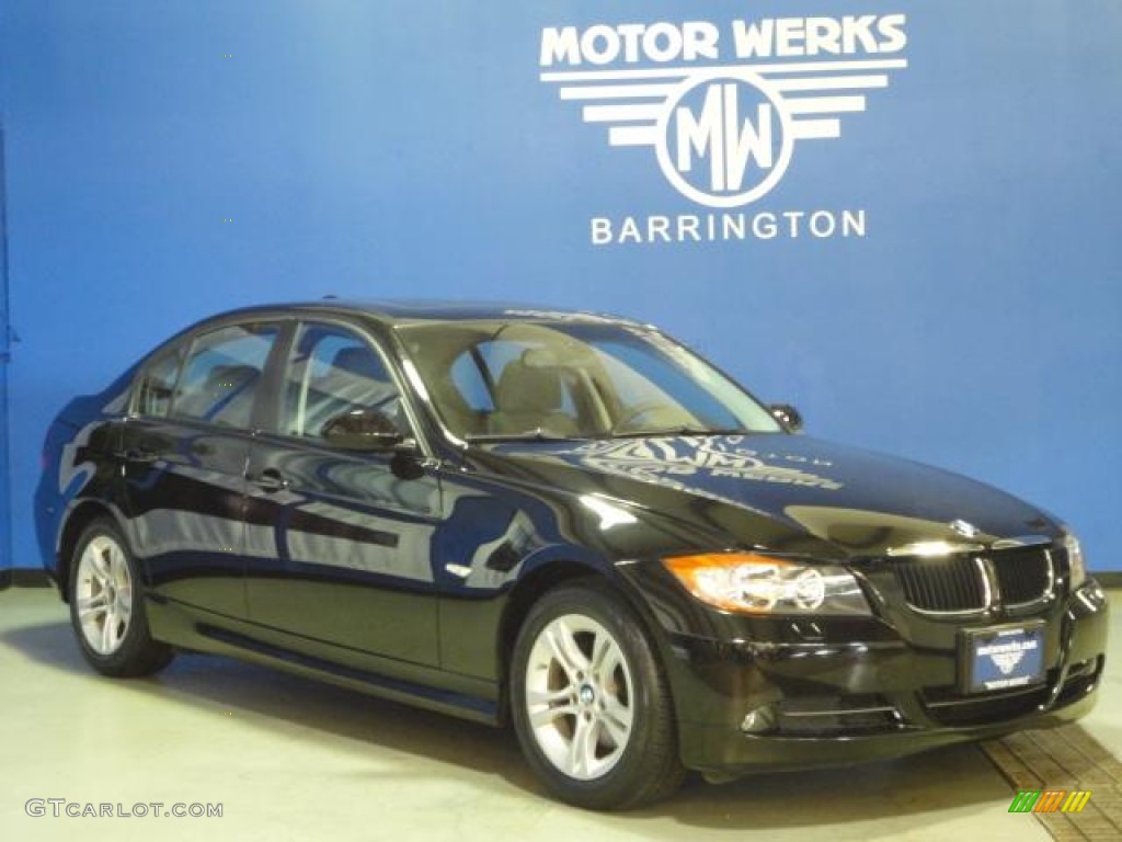 2008 3 Series 328xi Sedan - Jet Black / Black Dakota Leather photo #1
