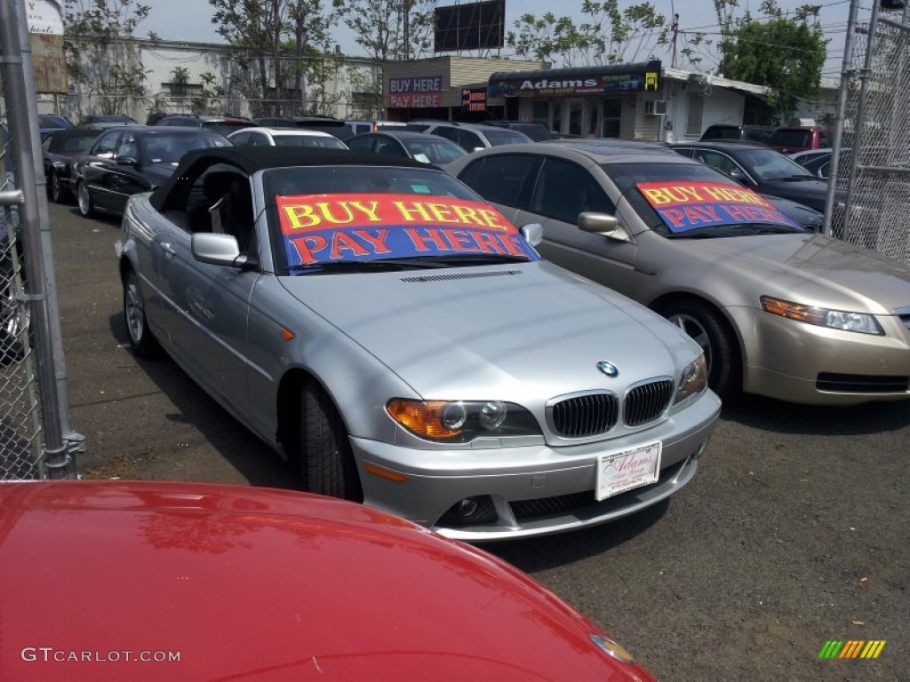 2004 3 Series 325i Convertible - Titanium Silver Metallic / Black photo #2