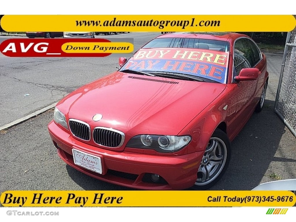2004 3 Series 330i Coupe - Electric Red / Black photo #1