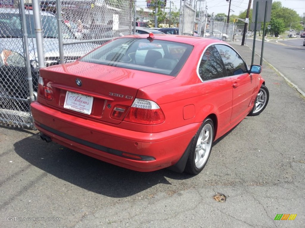 2004 3 Series 330i Coupe - Electric Red / Black photo #4