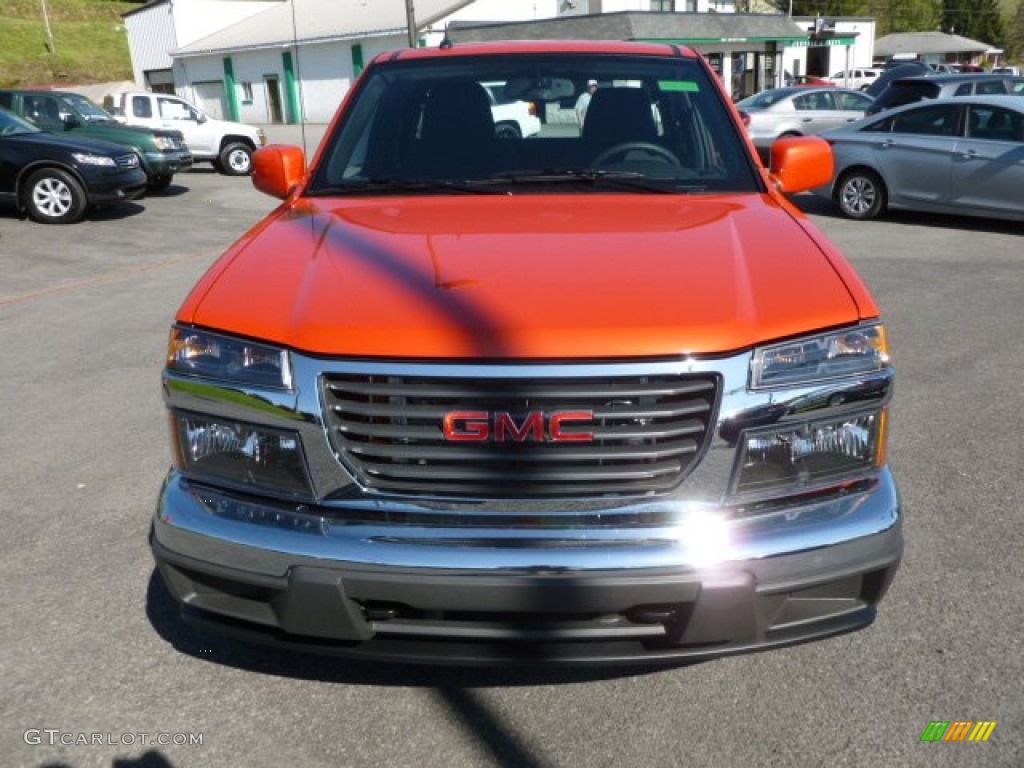 2012 Canyon Work Truck Extended Cab 4x4 - Red Orange Metallic / Ebony photo #2