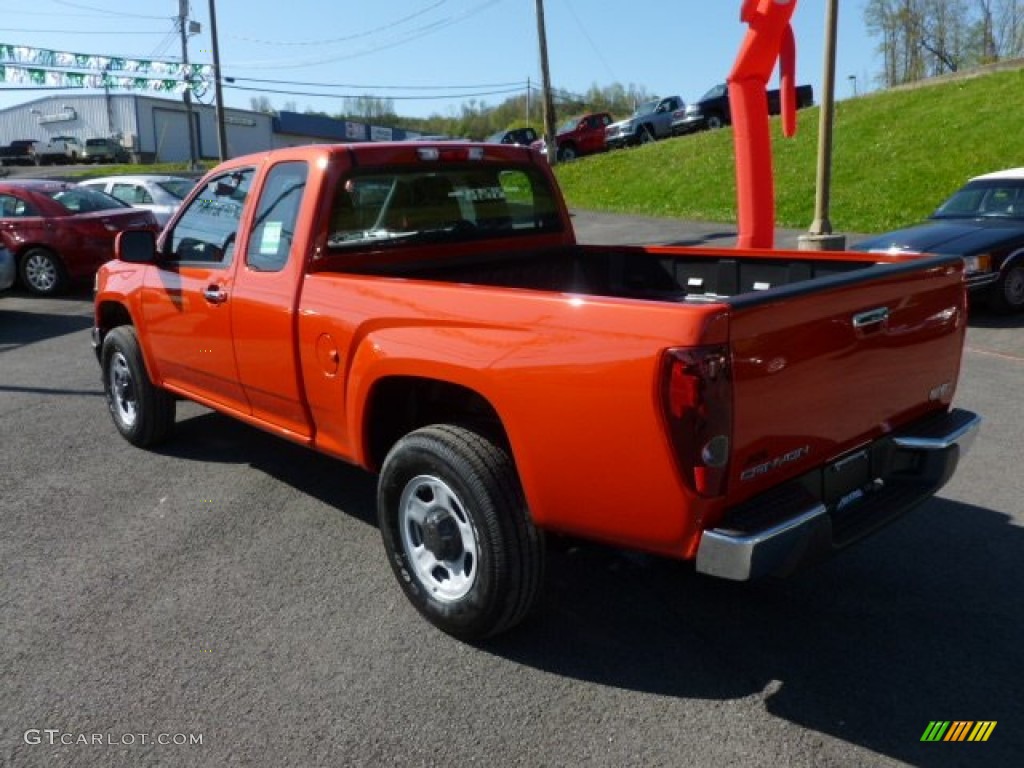 2012 Canyon Work Truck Extended Cab 4x4 - Red Orange Metallic / Ebony photo #5