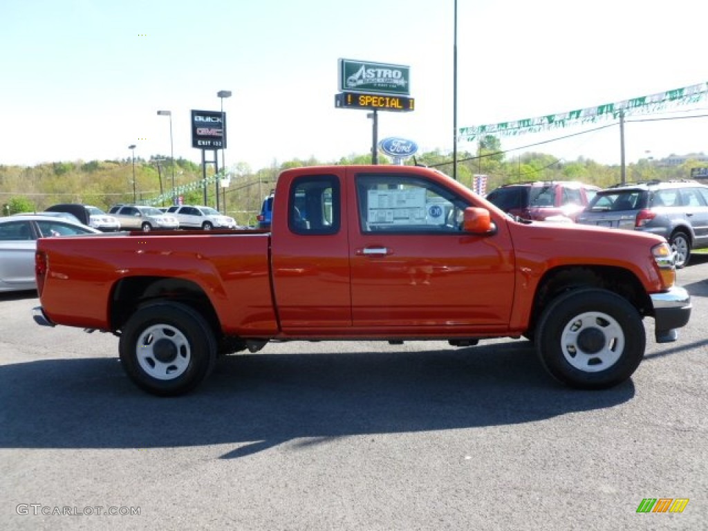 2012 Canyon Work Truck Extended Cab 4x4 - Red Orange Metallic / Ebony photo #8