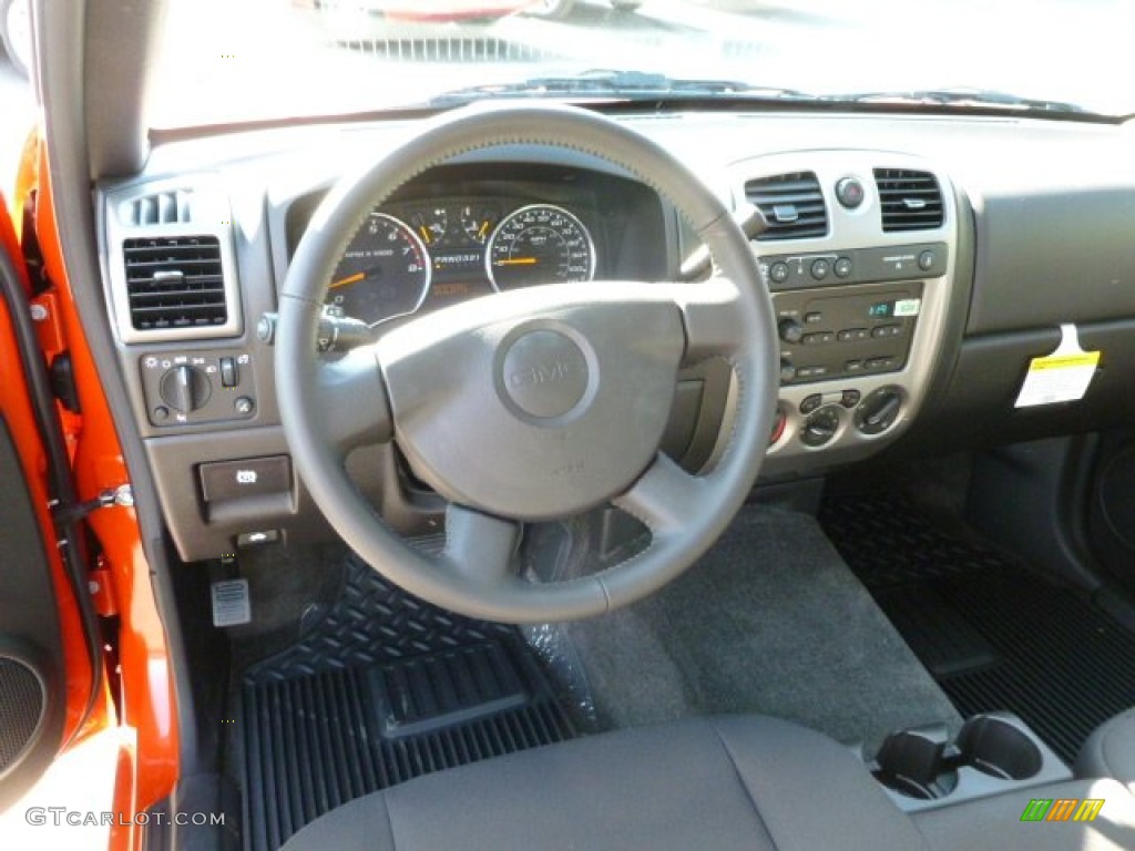 2012 Canyon Work Truck Extended Cab 4x4 - Red Orange Metallic / Ebony photo #15