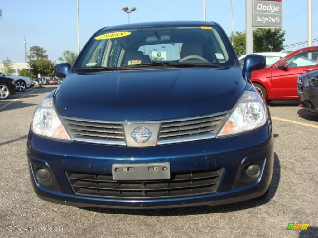 2008 Versa 1.8 S Hatchback - Sapphire Blue / Beige photo #8
