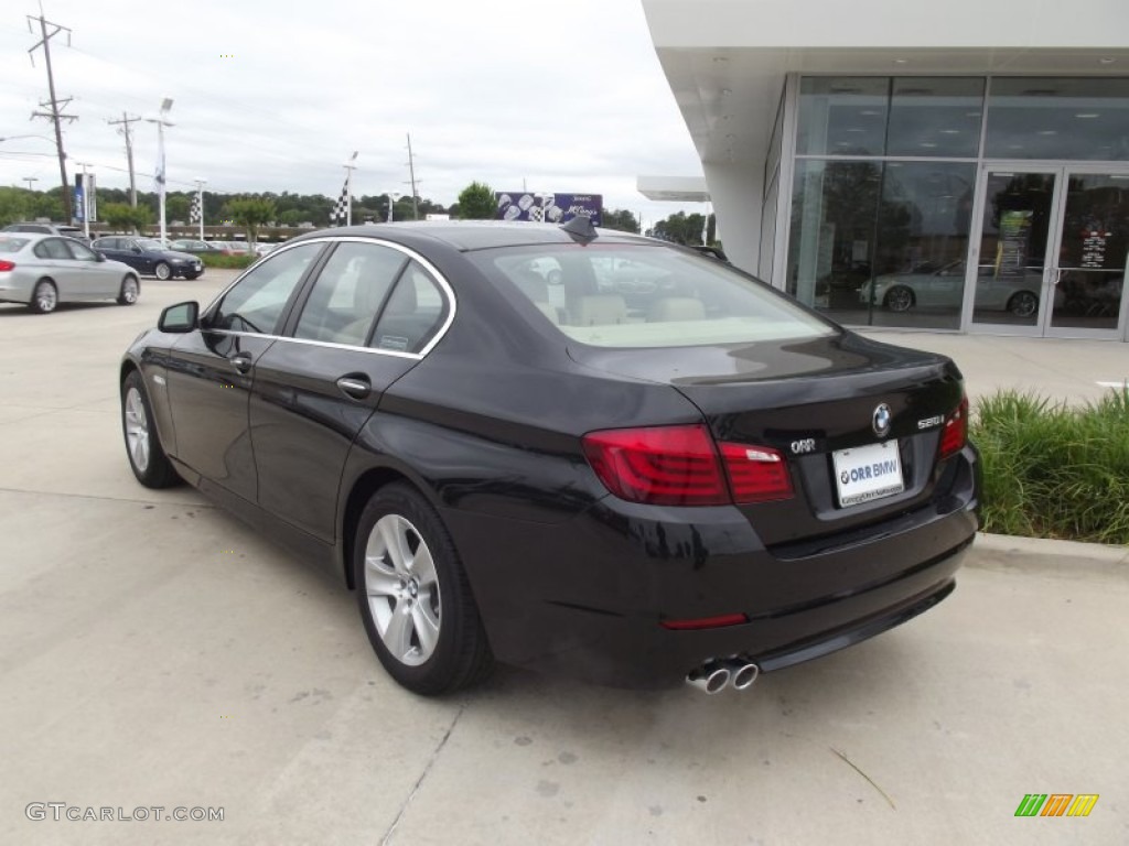 2012 5 Series 528i Sedan - Black Sapphire Metallic / Venetian Beige photo #4