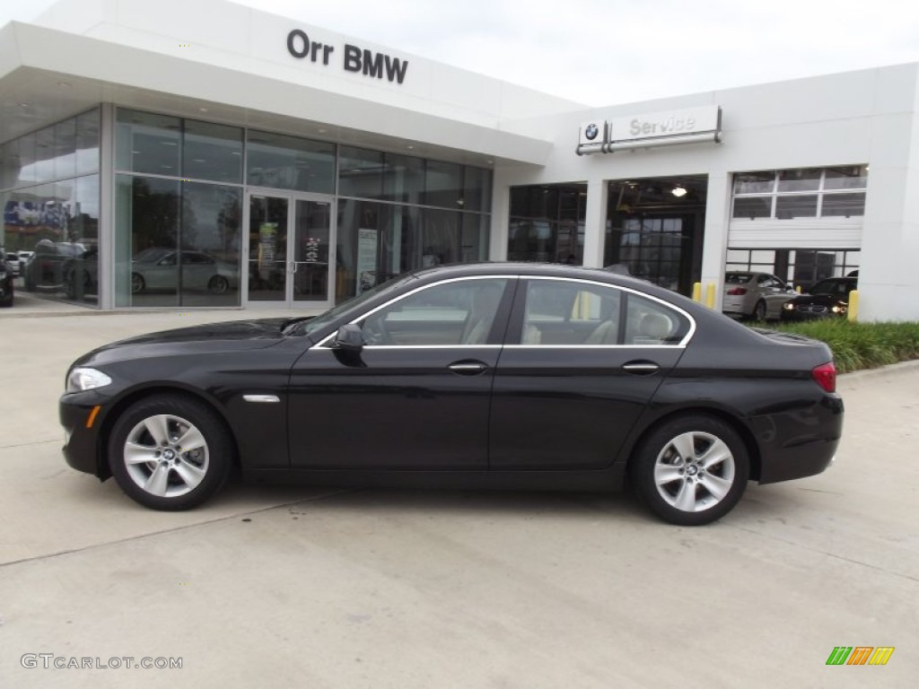 2012 5 Series 528i Sedan - Black Sapphire Metallic / Venetian Beige photo #5