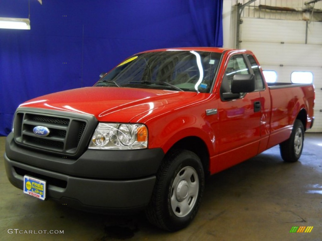 2007 F150 XL Regular Cab - Bright Red / Medium Flint photo #1