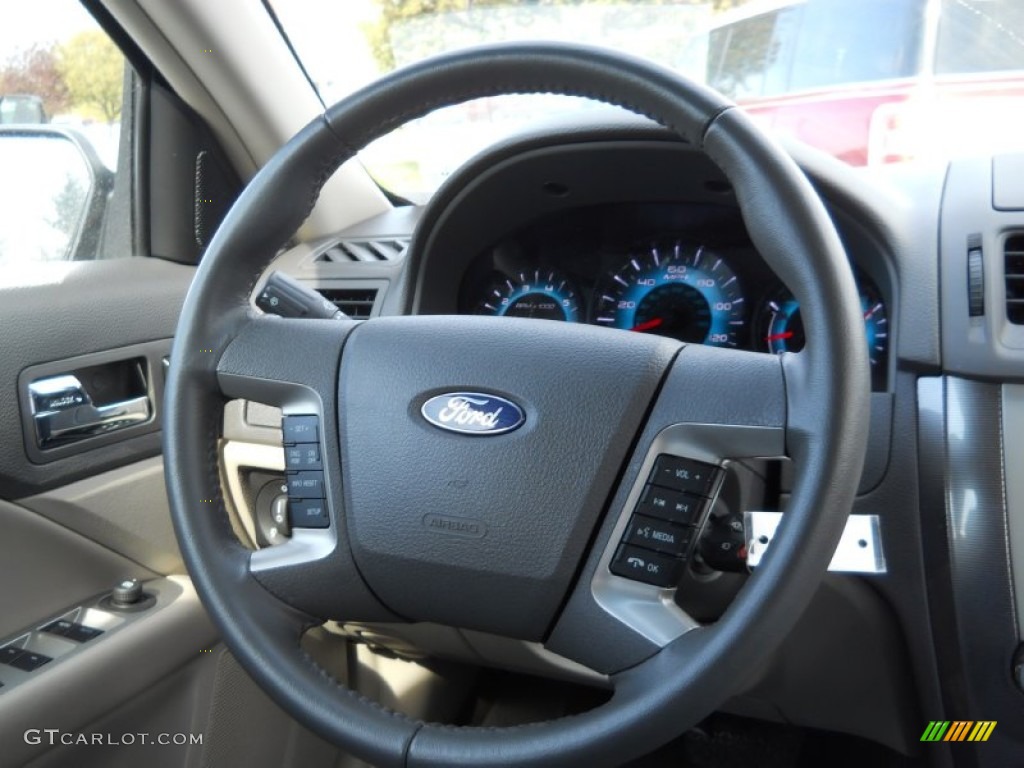 2011 Ford Fusion SEL Camel Steering Wheel Photo #64185439