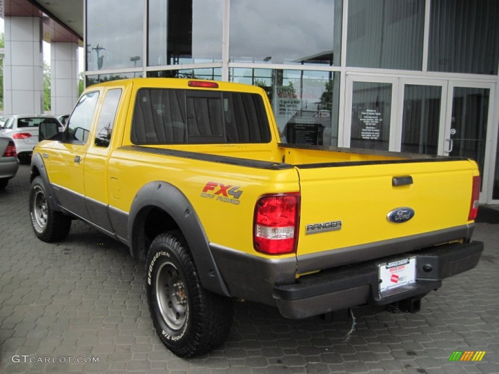 2007 Ranger FX4 SuperCab 4x4 - Screaming Yellow / Medium Dark Flint photo #6