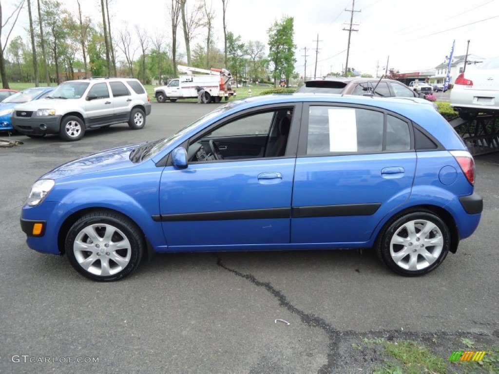 Sapphire Blue 2009 Kia Rio Rio5 SX Hatchback Exterior Photo #64189415