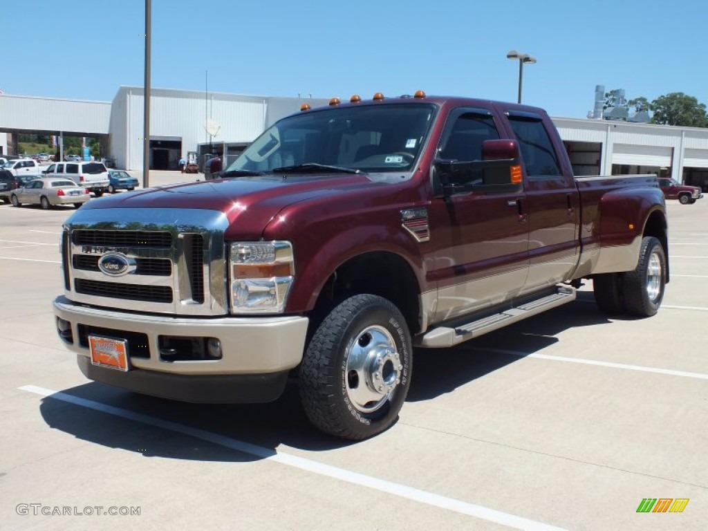 2010 F350 Super Duty King Ranch Crew Cab 4x4 Dually - Royal Red Metallic / Chaparral Leather photo #10