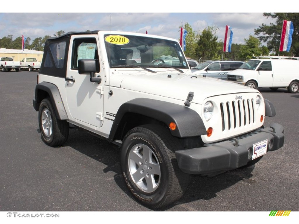 2010 Wrangler Sport 4x4 - Stone White / Dark Slate Gray/Medium Slate Gray photo #3