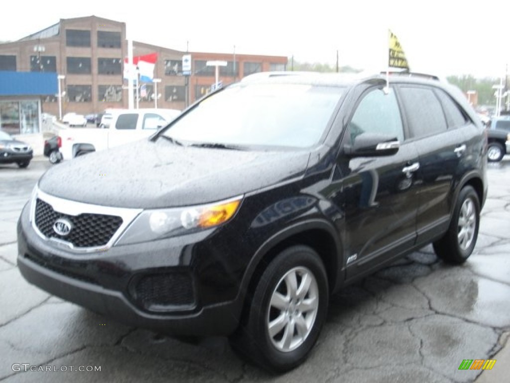 2012 Sorento LX V6 AWD - Ebony Black / Black photo #4