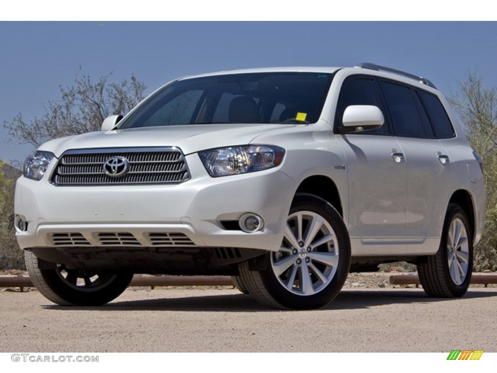 2009 Highlander Hybrid Limited 4WD - Blizzard White Pearl / Ash photo #1