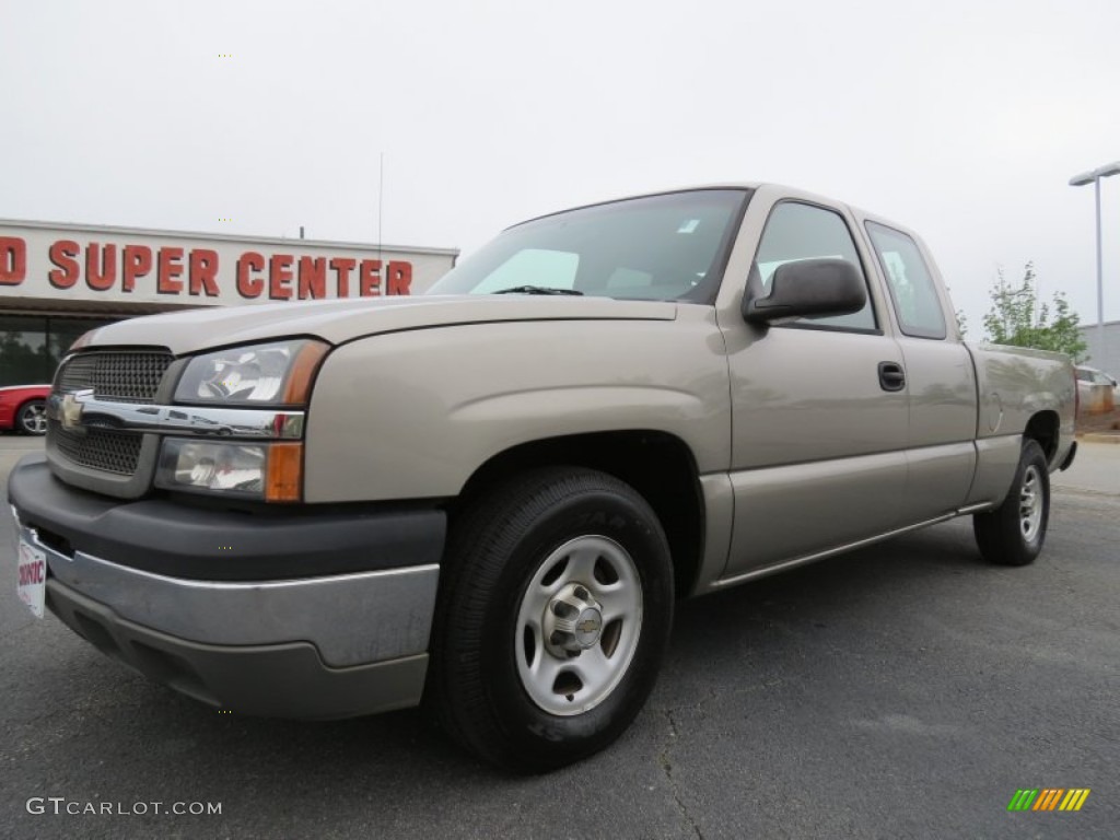 2003 Silverado 1500 LS Extended Cab - Light Pewter Metallic / Dark Charcoal photo #3