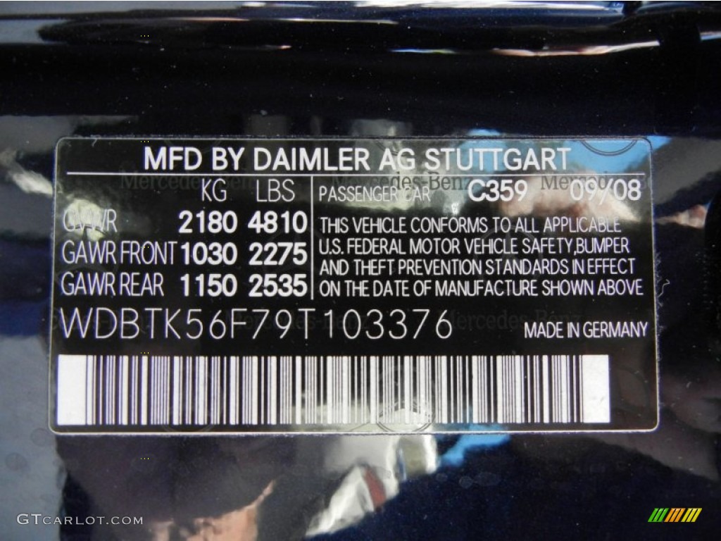 2009 CLK Color Code 359 for Capri Blue Metallic Photo #64210331