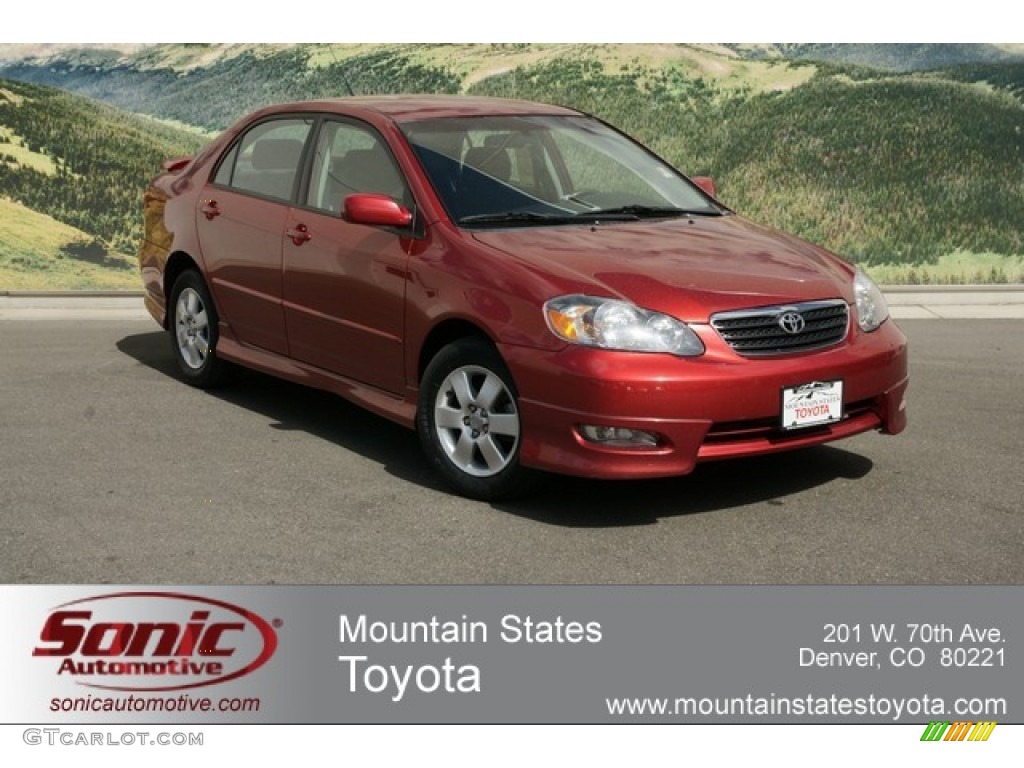 2008 Impulse Red Pearl Toyota Corolla S 64188039 Car