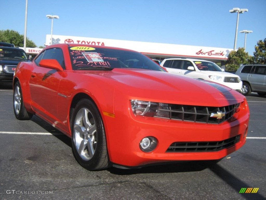 2011 Camaro LT Coupe - Inferno Orange Metallic / Black photo #1