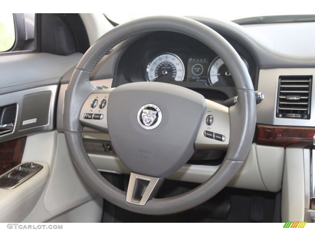 2009 Jaguar XF Supercharged Ivory/Oyster Steering Wheel Photo #64214701
