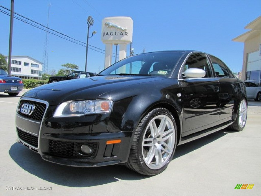 Phantom Black Pearl Effect 2007 Audi RS4 4.2 quattro Sedan Exterior Photo #64220888