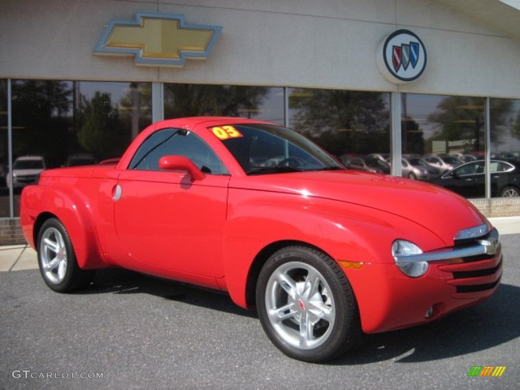 Redline Red 2003 Chevrolet SSR Standard SSR Model Exterior Photo #64229281