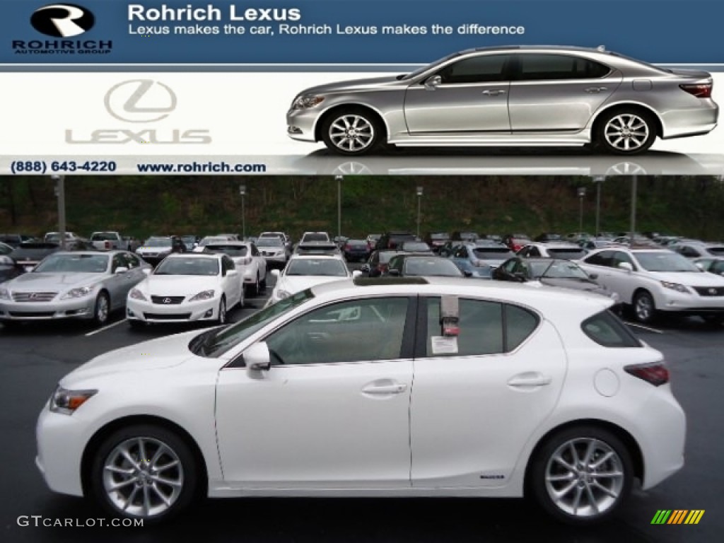 2012 CT 200h Hybrid Premium - Starfire White Pearl / Caramel Nuluxe photo #1