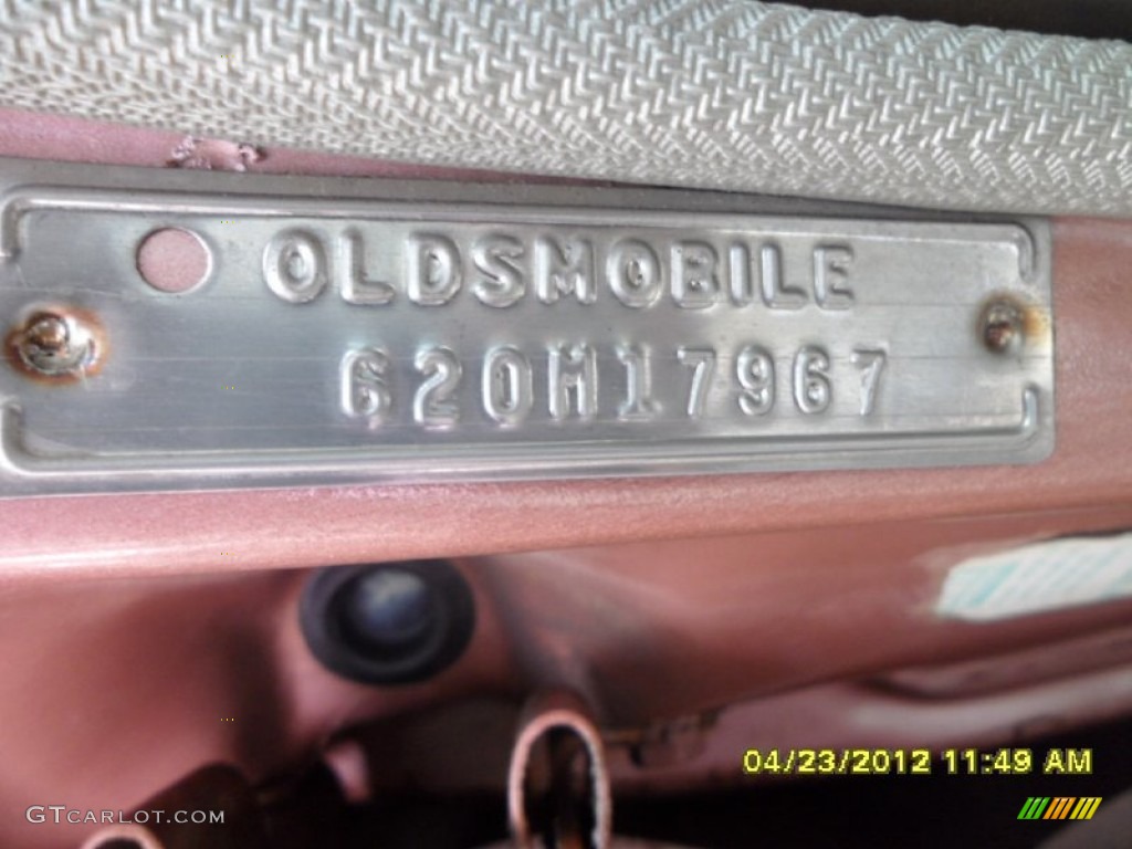 1962 Oldsmobile Cutlass F-85 2 Door Convertible Info Tag Photo #64232554