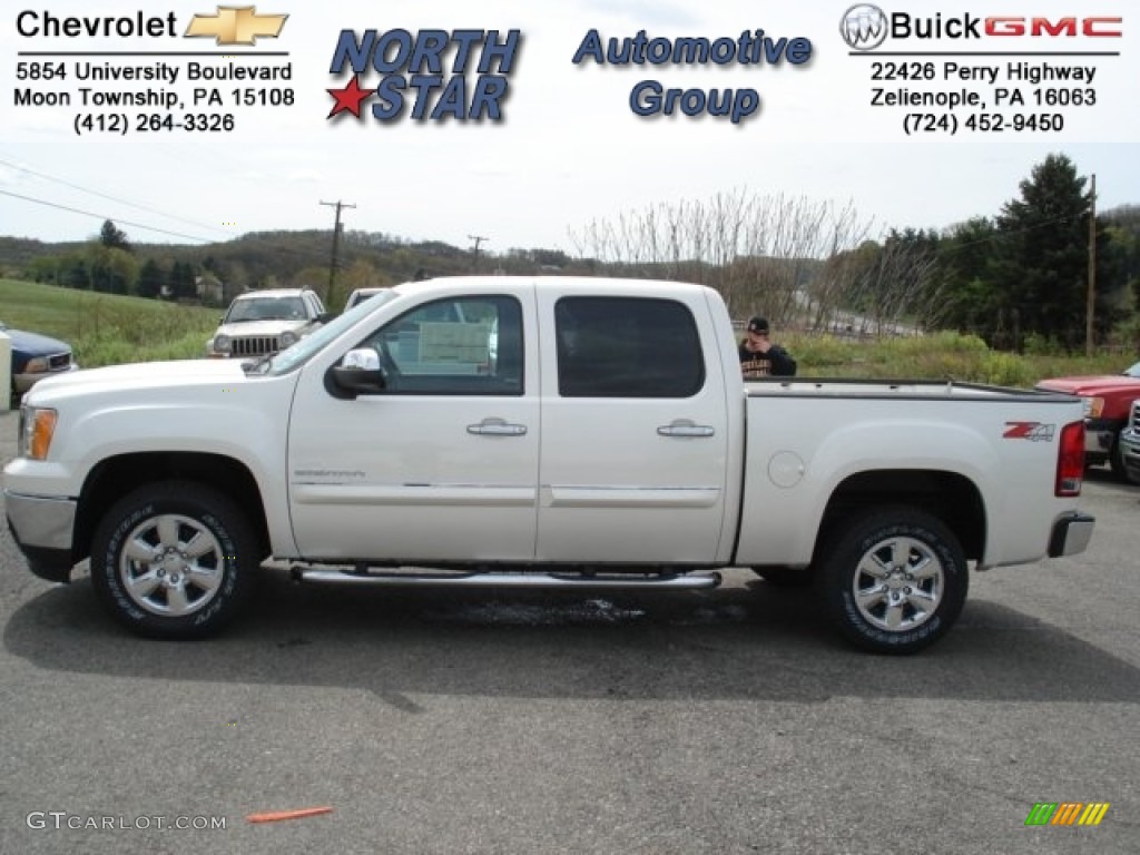2012 Sierra 1500 SLE Crew Cab 4x4 - White Diamond Tricoat / Ebony photo #1