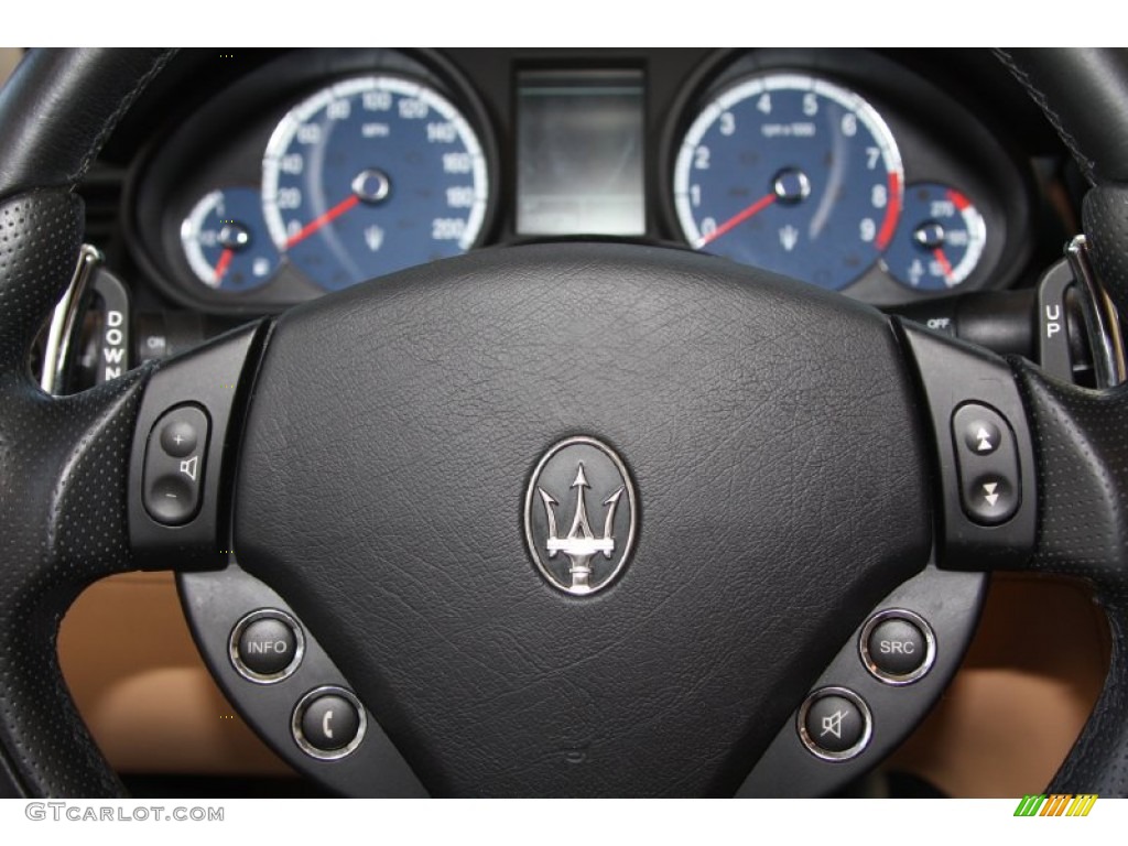 2006 Maserati Quattroporte Sport GT Beige Steering Wheel Photo #64237274