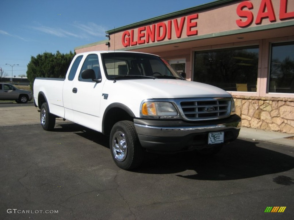 1999 F150 XL Extended Cab 4x4 - Oxford White / Medium Prairie Tan photo #4